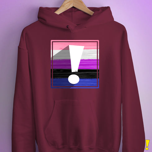 Genderfluid Pride Flag Exclamation Point Hoodie